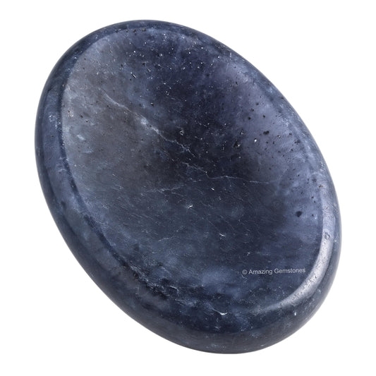 Amazing Gemstone Iolite Worry Stone, Healing Crystals - Piedra Crystal Fidget for Gift, Meditation, Calming, Relaxation, Stress Relief