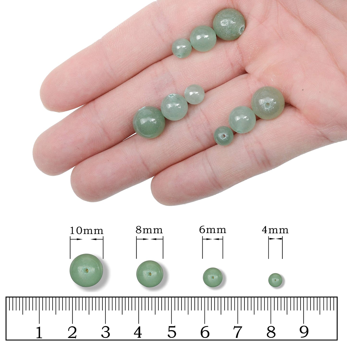 AD Beads Natural Gemstone Round Loose Beads 15" for Bracelet Necklace Earrings Jwelery Making Crafts DIY (6mm, Green Aventurine)