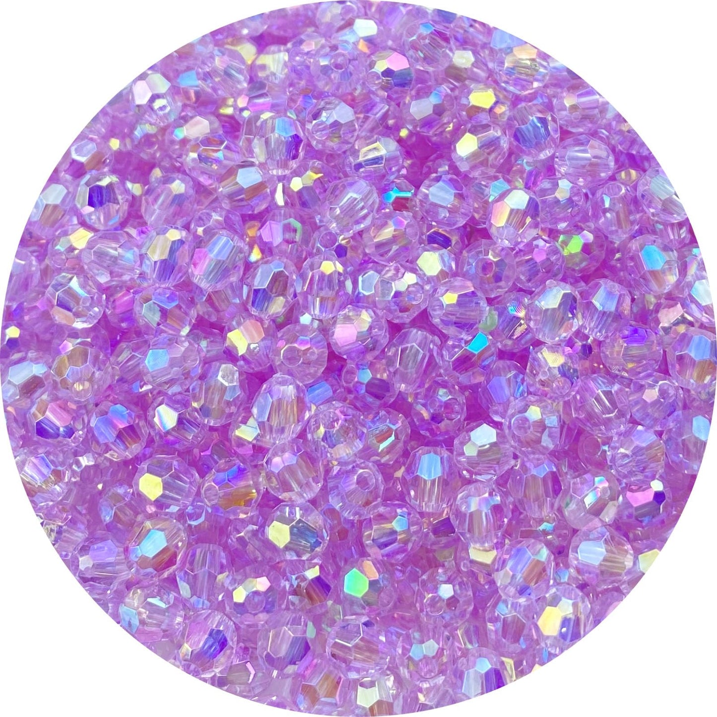 Tingoons 200 PCS 10mm Acrylic Faceted Spacer Beads AB Color Glossy Round Loose Beads for Jewelry Making Bracelet Necklace Earring Ornament Wind Chimes Key Chains(Light Purple AB)