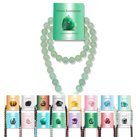 Vinswet 45pcs 8mm Green Aventurine Natural Stone Beads Round Genuine Real Stone Beading Loose Gemstones DIY Smooth Bead for Bracelet Necklace Earrings Jewelry Making