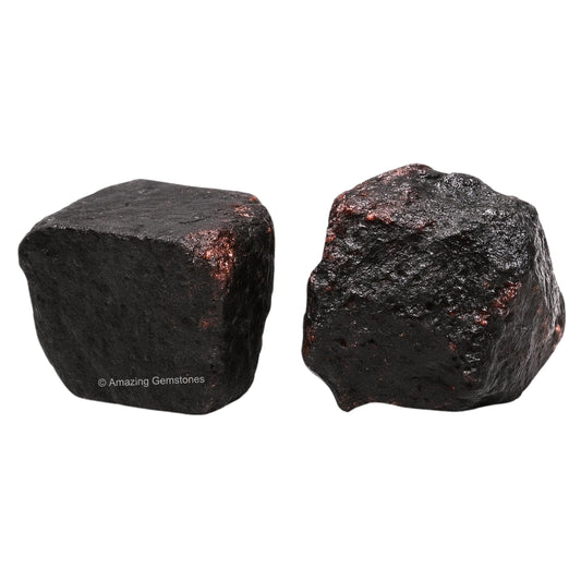 Amazing Gemstone Garnet Raw Crystals and Healing Stones, Natural Rocks for Tumbling - DIY Raw Stones and Crystals, 2 Pieces