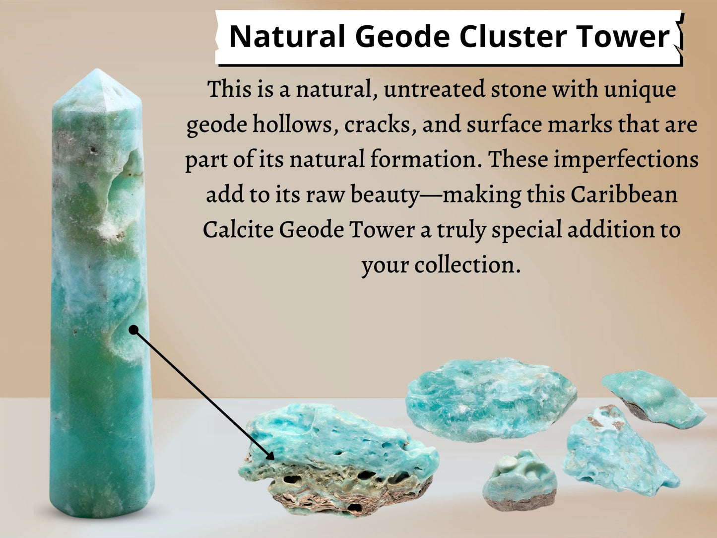 Amazing Gemstone Caribbean Calcite Crystal Towers ~ Natural Healing Crystal Point Obelisk for Reiki Healing and Crystal Grid (3" to 4" INCH)