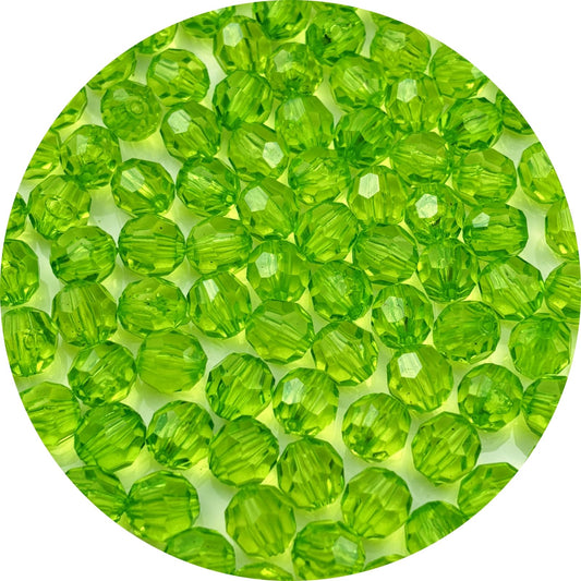 YUEXIGO 100pcs 12mm Acrylic Round Faceted Beads for Crafts Faceted Spacer Beads for Sewing Crafts Decoration Necklaces Bracelets Earrings Jewelry Making(Light Green)