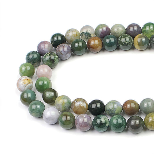 MJDCB AAA Natural Round India Agate Stone Beads Onyx Loose Beads for DIY Necklace Bracelat Jewelry Making Strand 15"(8mm)
