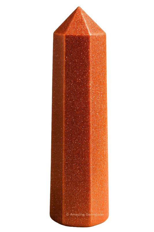 Amazing Gemstone Red Goldstone Crystal Towers - Natural Healing Crystal Point Obelisk for Reiki Healing and Crystal Grid (3" to 4" INCH)