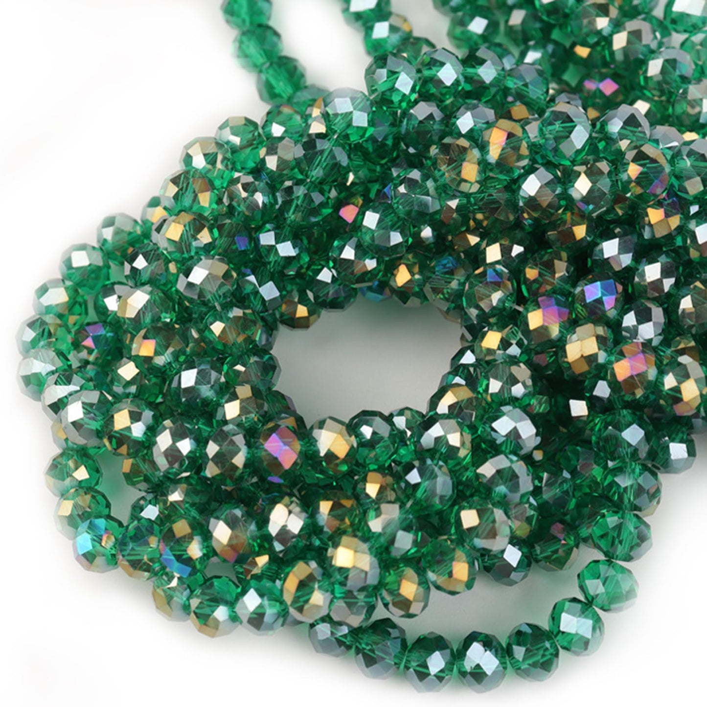 Laopottbeads 500Pcs 6mm Crystal Glass Beads for Jewelry Making Beads for Bracelets Necklace Pendants Making Supplies(Malachite Green)