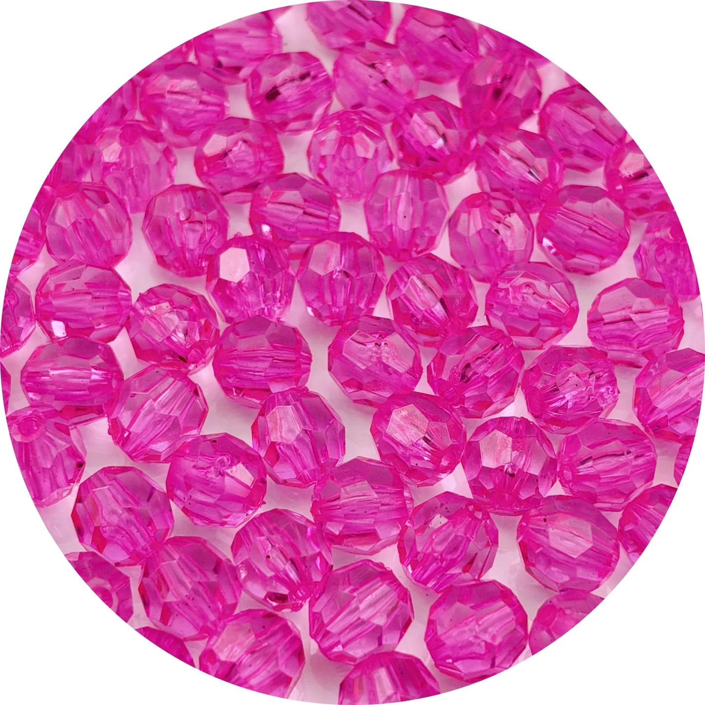 YUEXIGO 400pcs 8mm Acrylic Round Faceted Beads for Crafts Faceted Spacer Beads for Sewing Crafts Decoration Necklaces Bracelets Earrings Jewelry Making(Rose Red)