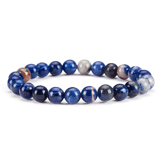 Cherry Tree Collection Orange Sodalite Beaded Bracelet – Genuine 8mm Gemstone Stretch Bracelet for Men & Women – Handmade Crystal Bracelet - (Orange Sodalite - M)