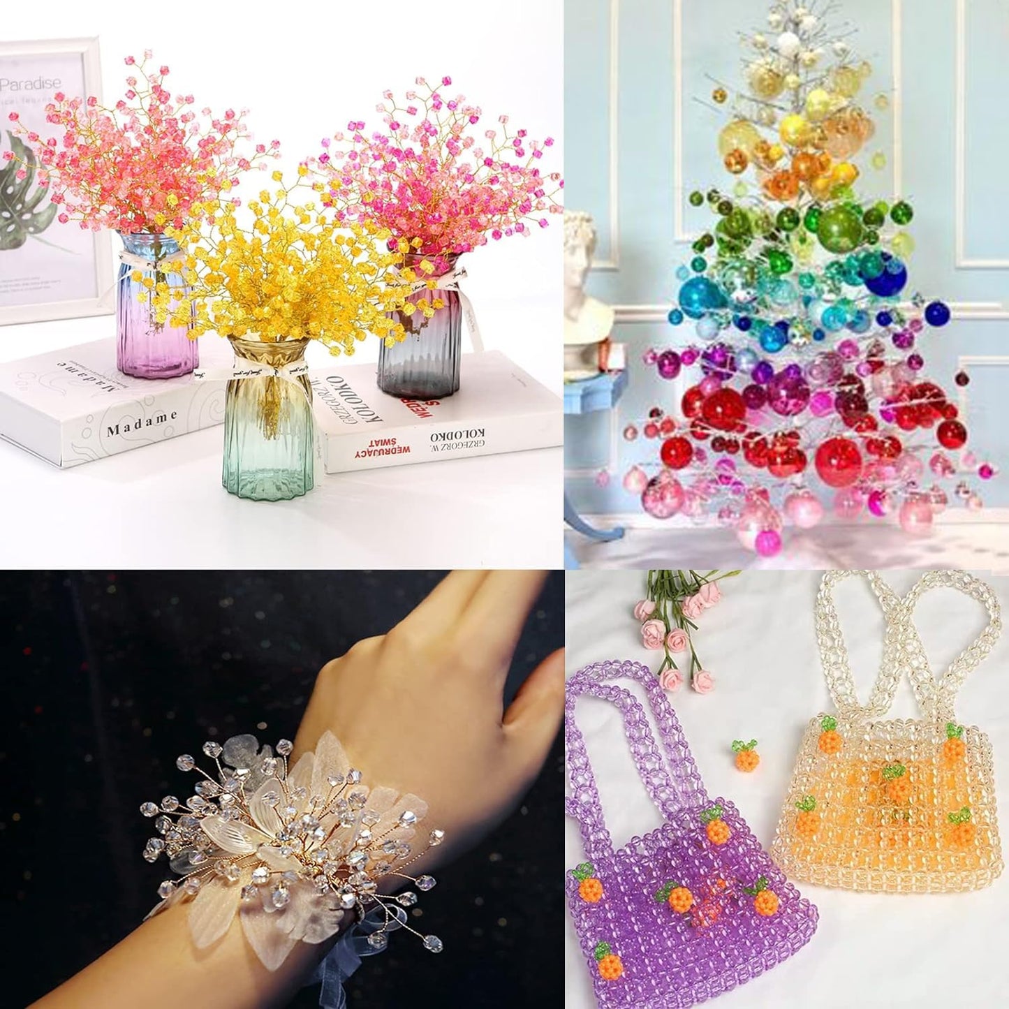 PH PandaHall 800pcs Glass Beads for Jewelry Making 4mm Frosted Glass Bead 10 Color Seed Beads Mini Beads Transparent Frosted Crystal Beads for Necklace Bracelet Earring Jewelry Making