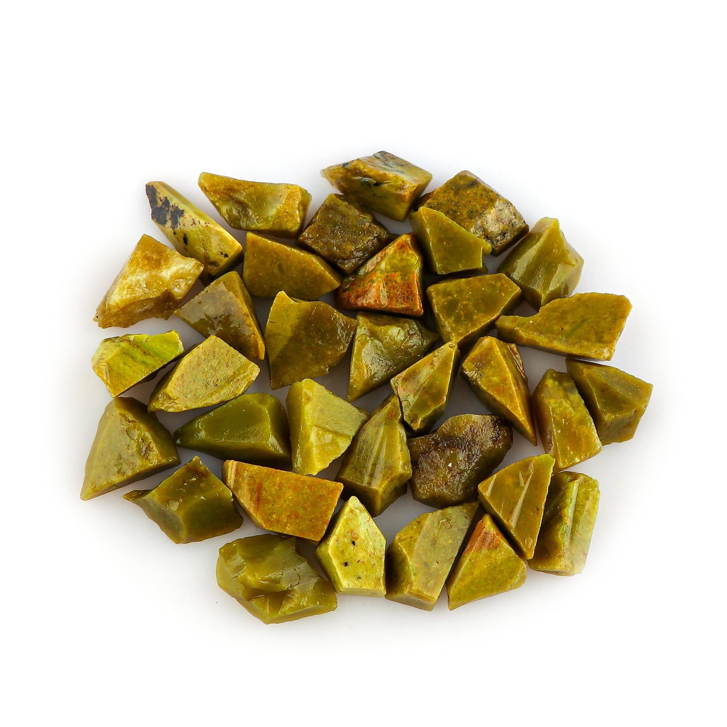 CRYSTALINES 100CT, Wholesale Natural Raw Green Opal Gemstone, Untreated Rough Stone, Bulk Loose Supplies-Jewelry Making, DIY Crafts, Chakra Healing Crystals, Birthstone, Gem Collection, 32-34pcs