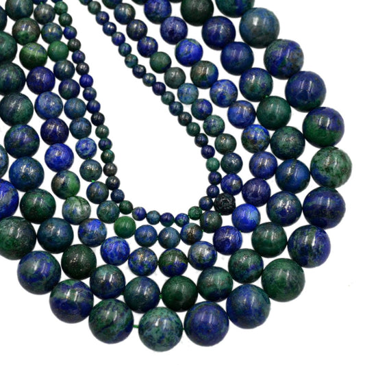 AD Beads Natural Gemstone Round Loose Beads 15" for Bracelet Necklace Earrings Jwelery Making Crafts DIY (8mm, Lapis Lazuli Chrysocolla)