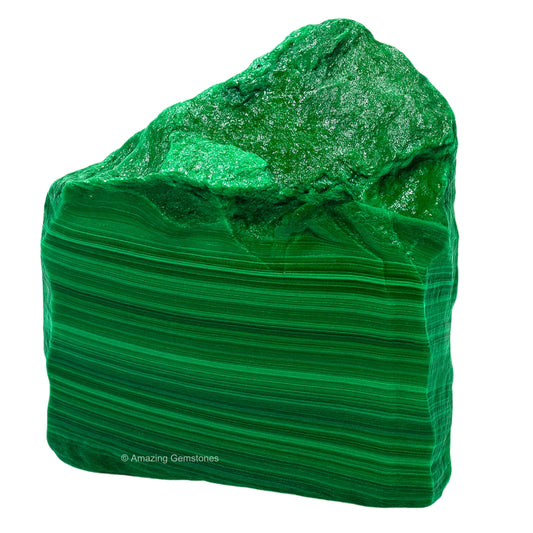 Amazing Gemstone Malachite Raw Crystals and Healing Stones, Natural Rocks for Tumbling and DIY Raw Stones and Crystals (1 Piece)