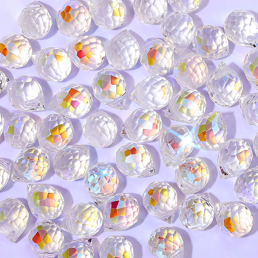 Crystal Beads, 50pcs Glass Beads, Assorted Crystal Beads for Jewelry Making, Shiny Teardrop Shape Jewelry Beads Glass Beads Bulk for DIY Craft Necklace Bracelet Earring(8x10mm, Brown)