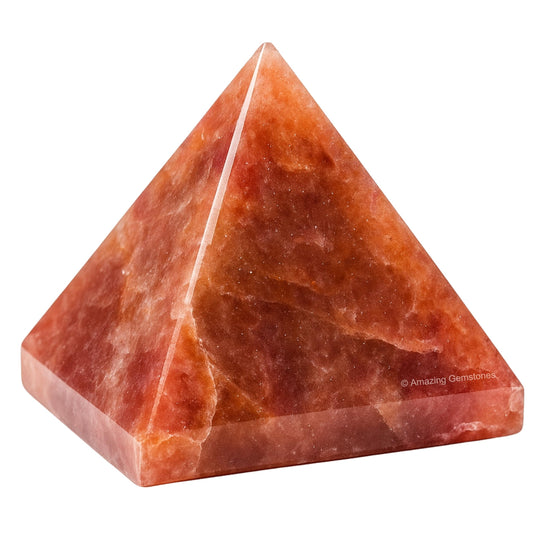 Amazing Gemstone Strawberry Quartz Pyramid Crystal Healing Stones - 1.5" Great Pyramid Figurine of Natural Stone Pyramid for Meditation, Reiki, Chakra Balancing and Crystal Pyramids Grid