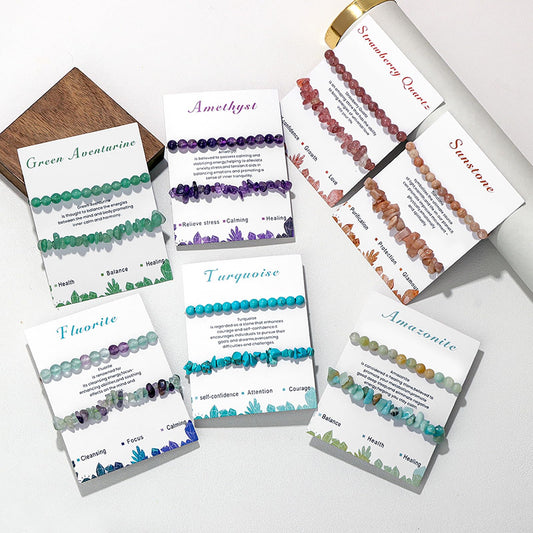 Amethyst Bracelets for Women 2Pcs 6mm Natural Stone Bracelet Crystal Beaded Bracelet Amethyst Jewelry Healing Bracelet for Women