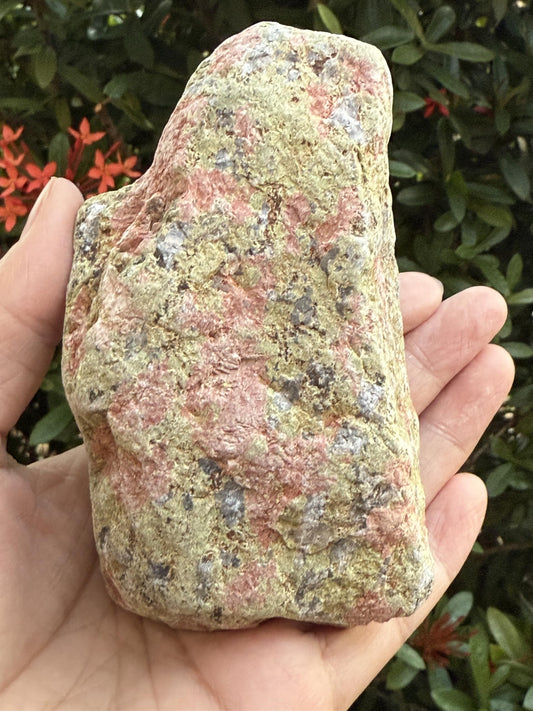 GAF TREASURES XL Raw Unakite, 3-4" Natural Rough Unakite, Unakite Rough, Unakite Healing Rough Crystal (Unakite, 0.5-1 lb)