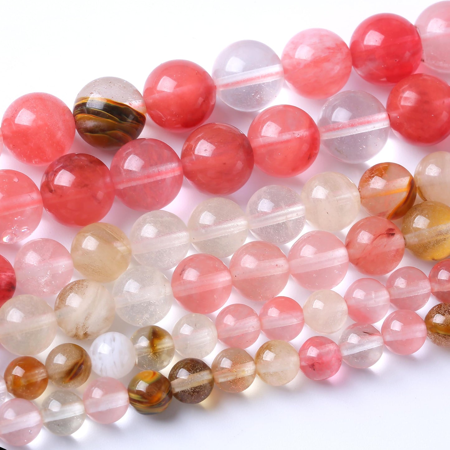 90PCS 4MM Watermelon Tourmaline Stone Beads Natural Gemstone Bead Crystal Healing Energy Jewelry Making DIY 15 inches