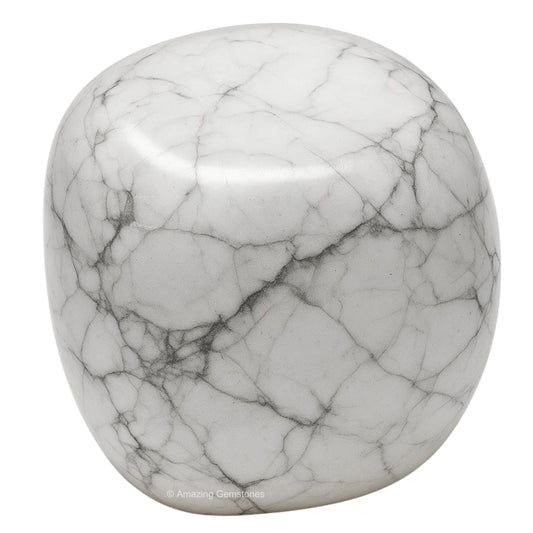 Amazing Gemstone Howlite Crystals and Healing Stones Tumbled - 1 oz Howlite Stone, Healing Stones for Energy Balance, Premium Polished Gems Rocks for Meditation and Wellness