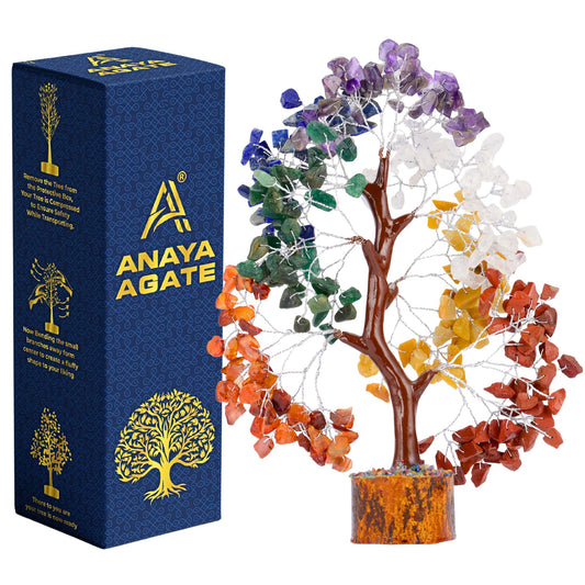 ANAYA AGATE 7 Chakra Crystal Tree Birthday Gifts for Women Healing Crystal Tree of Life Sister Birthday Gifts Room & Home Decor Gift for Mom Her Positive Energy New House Warming Gift Women