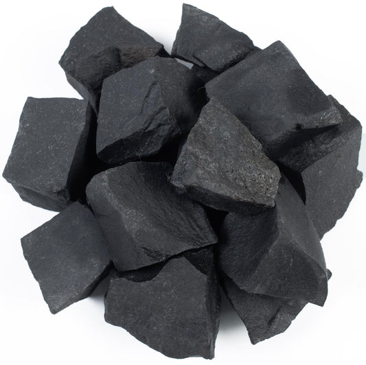 Crocon®1LB Black Agate Rough Bulk Natural Stone Raw Gemstones Tumbling Cabbing Polishing Black Stone Chakra Balancing Reiki Crystals and Healing Stones Good Luck Home Office Decor