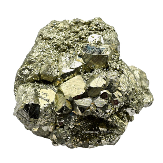 Amazing Gemstone Small Pyrite Crystal Stone Cluster Samples - Extra Large High Energy Natural Iron Pyrite Stone Pirita Piedra Original with Healing Properties (40-80 Gram)