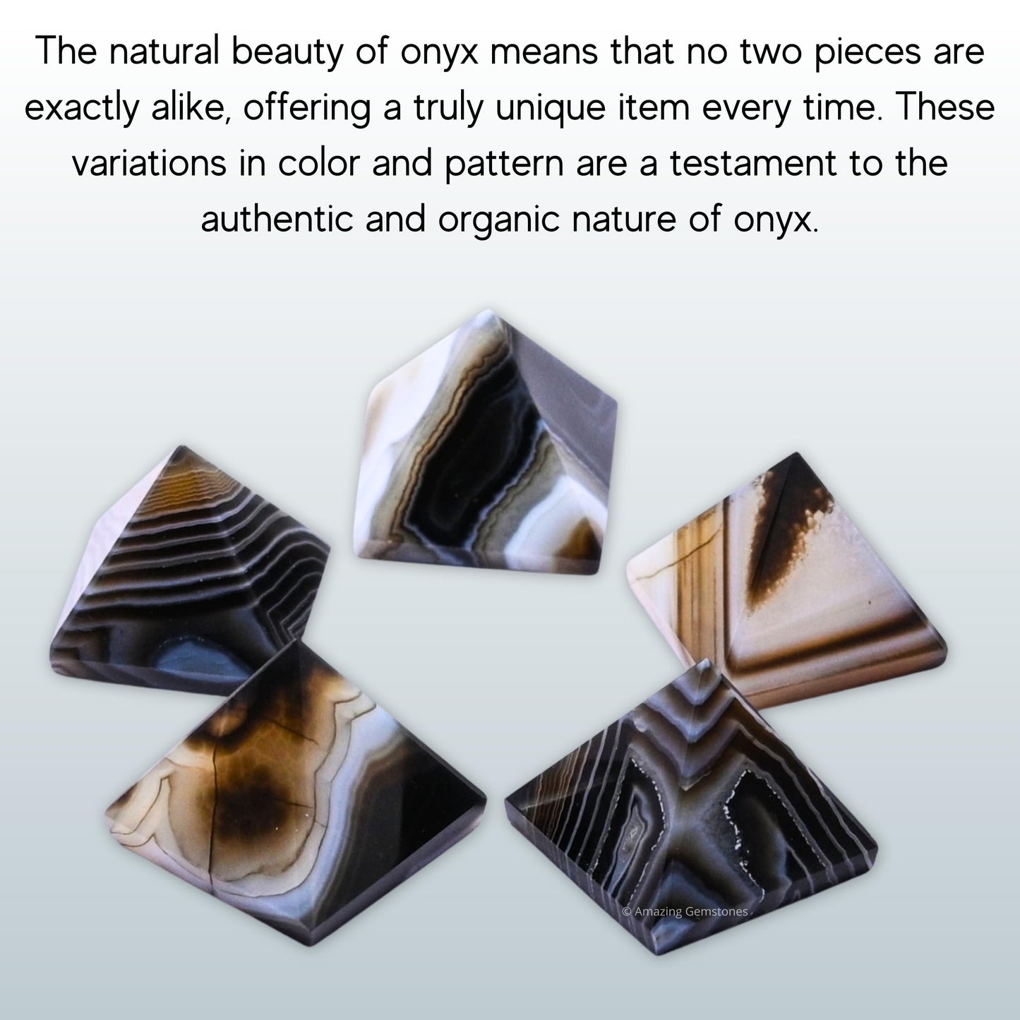 Amazing Gemstone Black Onyx Pyramid Crystal Healing Stones - 1" Great Pyramid Figurine of Natural Stone Pyramid for Meditation, Reiki, Chakra Balancing and Crystal Pyramids Grid