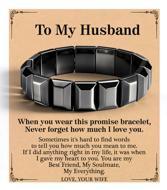 DONYUDE Fathers Day Bracelets Gifts for Husband Hematite Bracelet for Men Birthday Anniversary Jewelry Gifts for Husband Black Hematite Grounding Bracelet Reignite Masculine Energy Motivational Gift