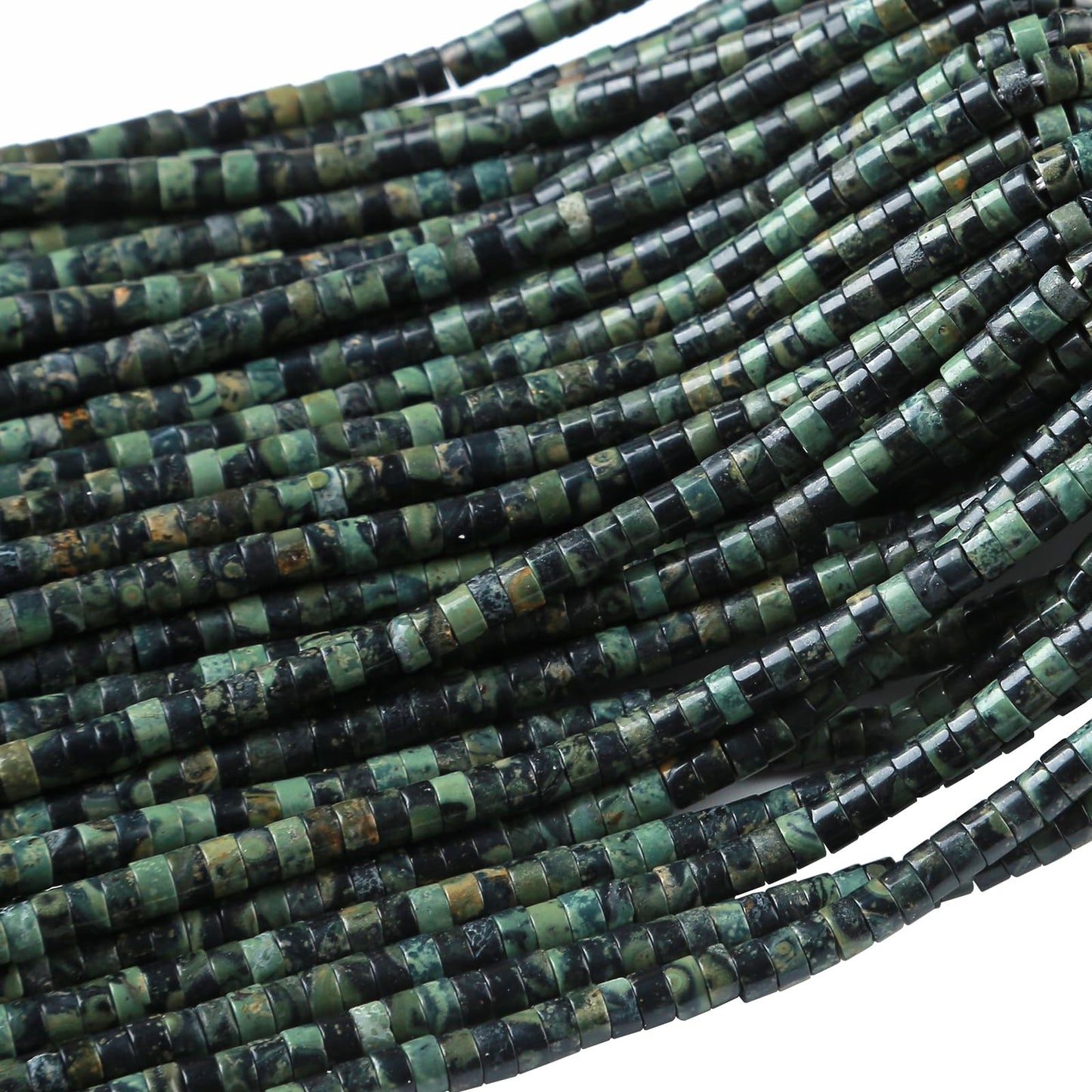 2x4MM 150PCS Kambaba Jasper Tube Cylinder Rondelle Abacus Disk Spacer Loose Beads for Jewelry Making