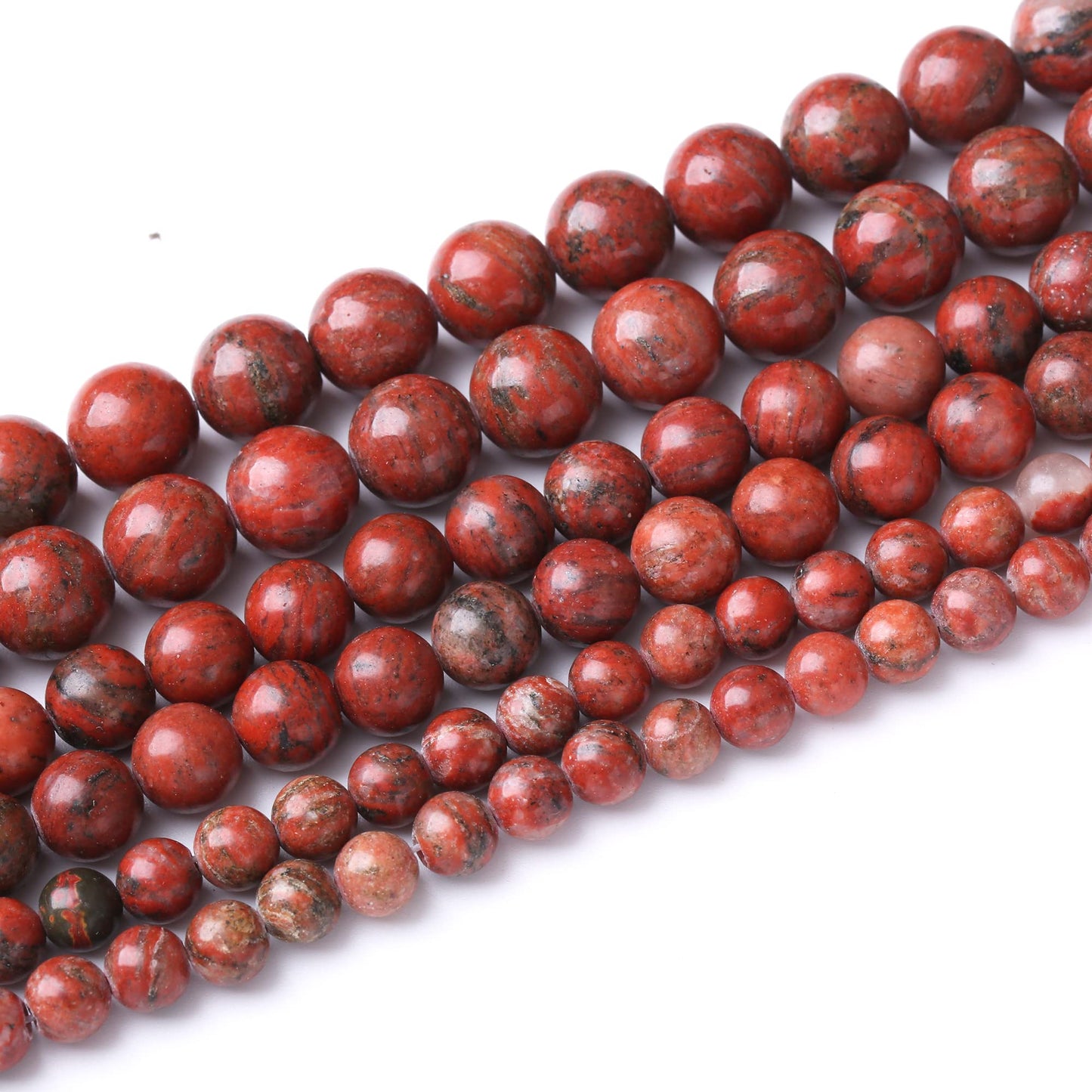8MM Sesame Red Round Loose Beads Natural Gem Beads Crystal Energy Stone Beads for Jewelry Making DIY Bracelet Necklace