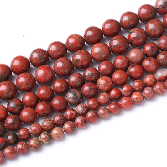 8MM Sesame Red Round Loose Beads Natural Gem Beads Crystal Energy Stone Beads for Jewelry Making DIY Bracelet Necklace