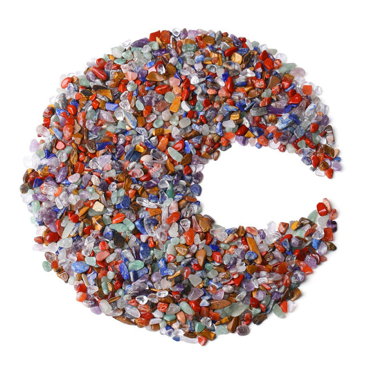 ZHIYUXI Chakra Crystal Vase Filler Crystal Chips Stone for Decoration Succulent Plants Vase Fish Tank Gravel Crushed Crystals Chips Gemstone Polished Healing Crystals Quartz Home Decor Gem Stones