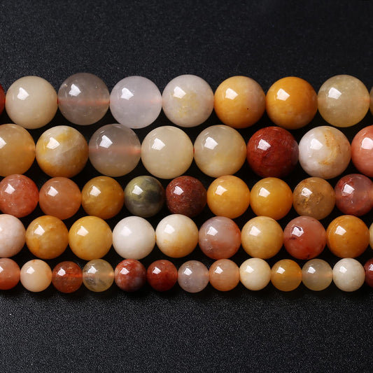 12MM 32PCS Natural Stone Golden Thread Jade Crystal Loose Beads for Jewelry Making DIY Bracelet Necklace 1 Strand 15’’