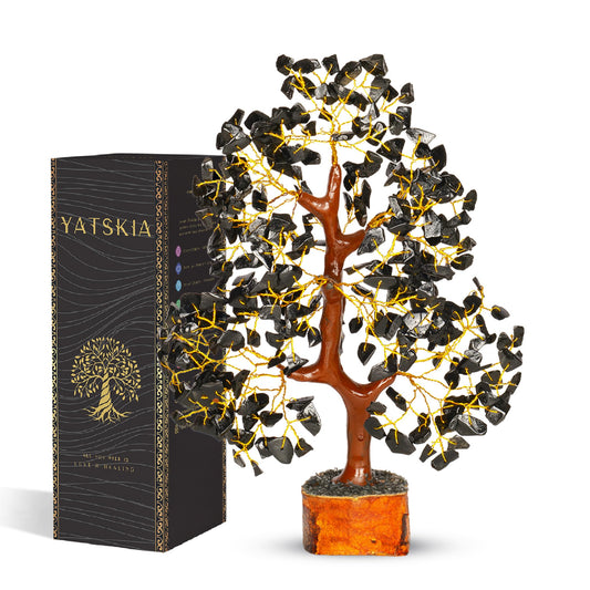 YATSKIA Black Tourmaline Crystal Tree of Life - Money Tree - Birthday Gifts for Women - Chakra Crystals and Stones - Positive Energy Gifts