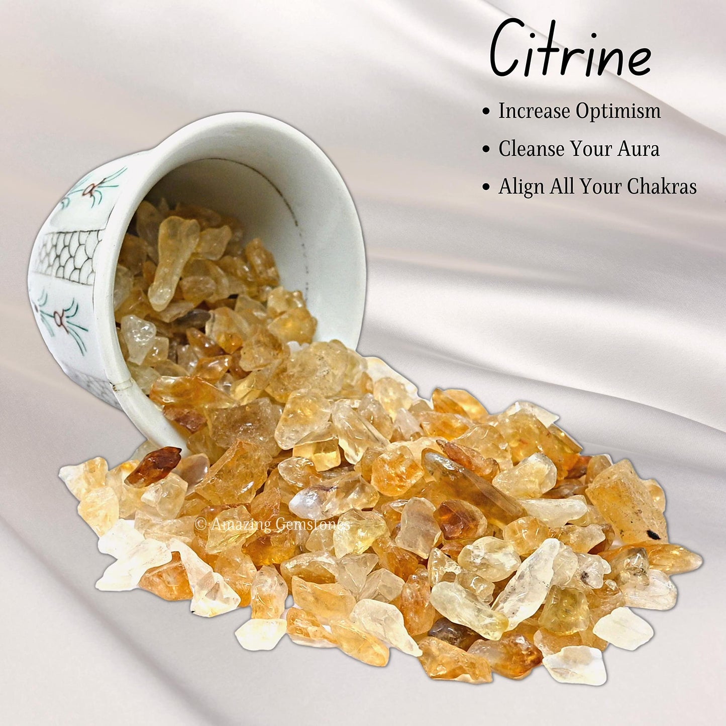 Amazing Gemstone Citrine Crystal Chips Aquarium Gravel Rocks - Bulk Fish Tank Gravel, Small Tumbled Stone Chips and Tiny Crystals for Decoration (Natural AAA Grade Gemstones)