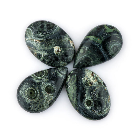CRYSTALIS 4pcs, 30mm+ Natural Kambaba Jasper Loose Gemstone Wholesale Bulk Cabochons Jewelry Making Supply, Chakra & Healing Polished Stones, Wire Wrapping, DIY, Gem Collection