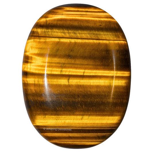 Amazing Gemstone Tiger Eye Crystals and Healing Stones - Large Palm Stone Crystals Piedra - Crystal for Good Luck, Balanced Positive Energy, Meditation - Unique Stocking Stuffers Gifts for Women, Men