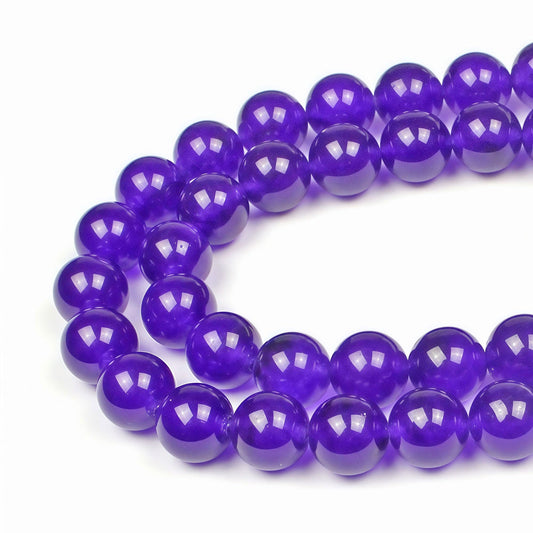 MJDCB Natural Stone Beads Purple Jade Round Loose Beads for Jewelry Making DIY Bracelet Necklace (6mm)
