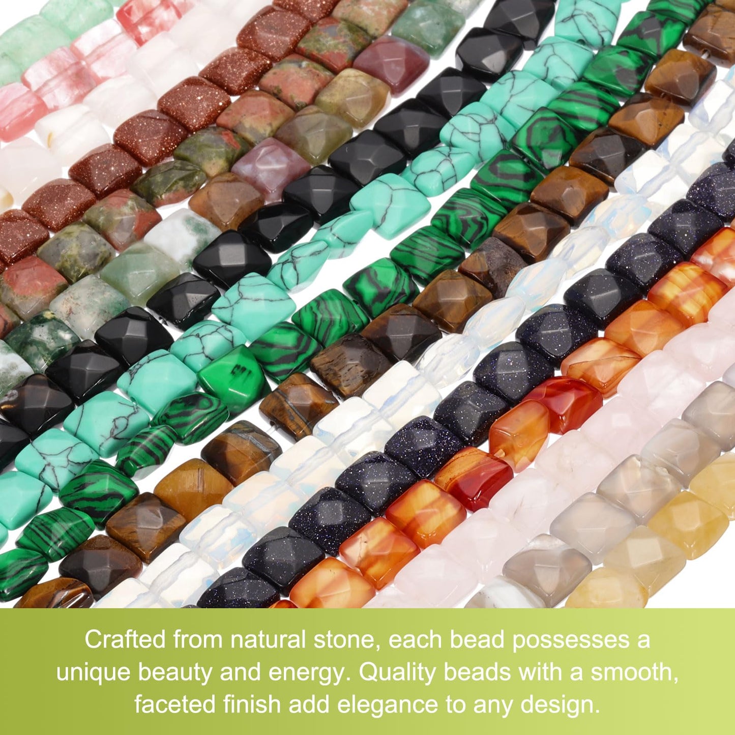 PATIKIL 50 Pack Natural Stone Beads, 8mm Faceted Square Agate Beads Bulk Red Crystal Stones, for DIY Jewelry Making Necklace Bracelet Accessories, 2 Strands, 16 Inches, Clear Pink