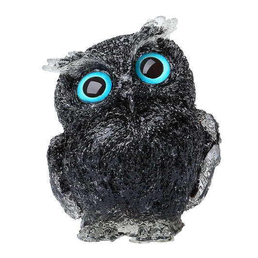 LAIDANLA Black Obsidian 2.4" Owl Statue Natural Healing Crystal Cute Owl Animal Figurine Pocket Sculpture Reiki Spiritual Energy Gemstone Home Office Room Desk Decor Gifts for Women Men