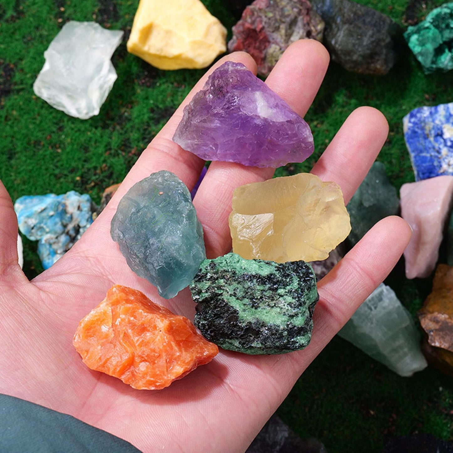Apatite Raw Crystals Healing Crystals Natural Rough Stones 1.2-2" for Tumbling, Fountain Rocks, Yoga, Meditation, Polishin, Gift 4