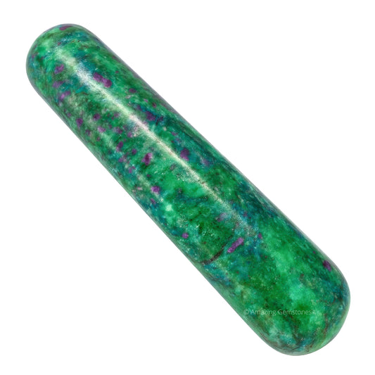 Amazing Gemstone Ruby Fuchsite Crystal Wand Massage Stick - Pelvic Wand Gua Sha for Adults - Crystals and Healing Stones Massage Wands for Adults Gifts (Smooth)