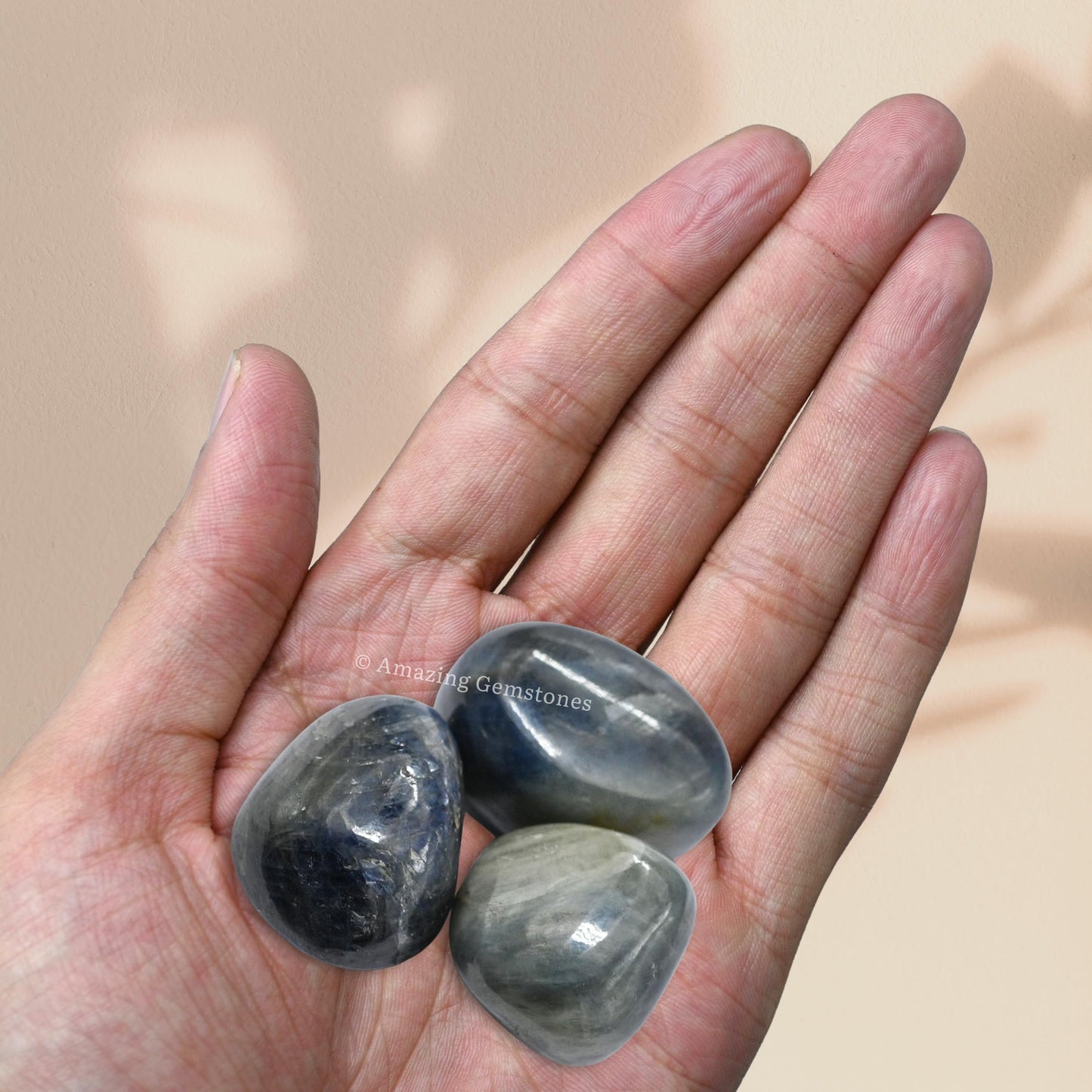Amazing Gemstone Blue Sapphire Crystals and Healing Stones Tumbled - 1 oz Blue Sapphire Stone, Natural Healing Stones for Energy Balance, Stress Relief - Premium Polished Gems Rocks for Meditation