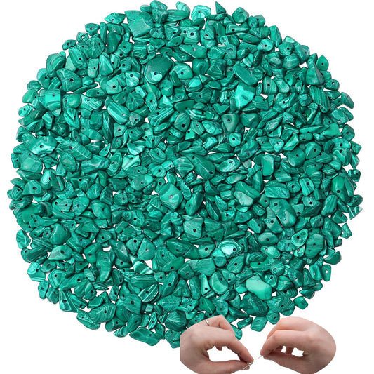 XIANNVXI Malachite Beads, Natural Chip Stone Beads 400Pcs Crystal Bead 5-8mm Irregular Healing Crystal Loose Rocks for DIY Jewelry Making