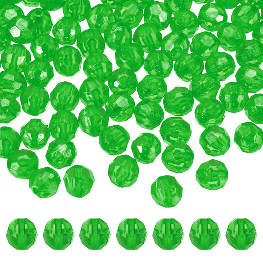 MECCANIXITY 400pcs Czech Faceted Bicone Beads 8mm Glass Spacer Bead Bulk for Jewelry Making & DIY Craft, New Green
