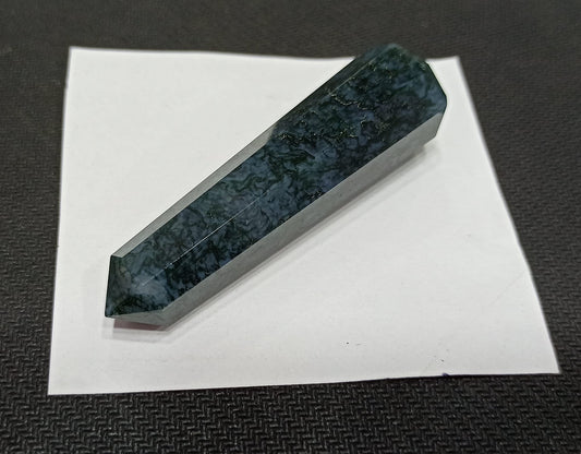 WholesaleGemShop 3 Inch Moss Agate Gemstones Obelisk Tower Jumbo Facet Aura Rock Crystal Natural Polished Earth Wand Spirit