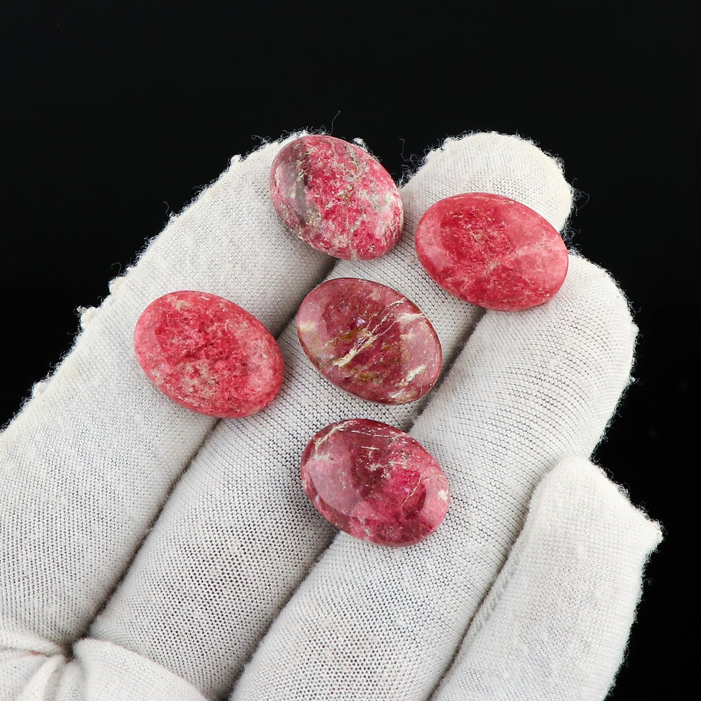 CRYSTALINES Natural Thulite Gemstone, Bulk Loose Cabochon for Jewelry Making, Wicca & Reiki Healing Crystals, Wholesale Polished Stone Supplies, Wire Wrapping, Decoration, Gem Collector