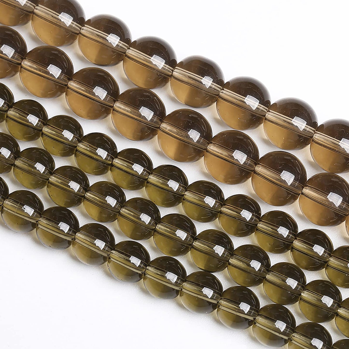 8MM 46PCS Smoky Quartz Glass Crystal Beads for Jewelry Making DIY Bracelet