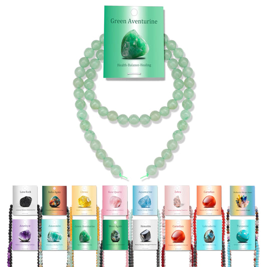 Vinswet 60pcs 6mm Green Aventurine Natural Stone Beads Round Genuine Real Stone Beading Loose Gemstones DIY Smooth Bead for Bracelet Necklace Earrings Jewelry Making