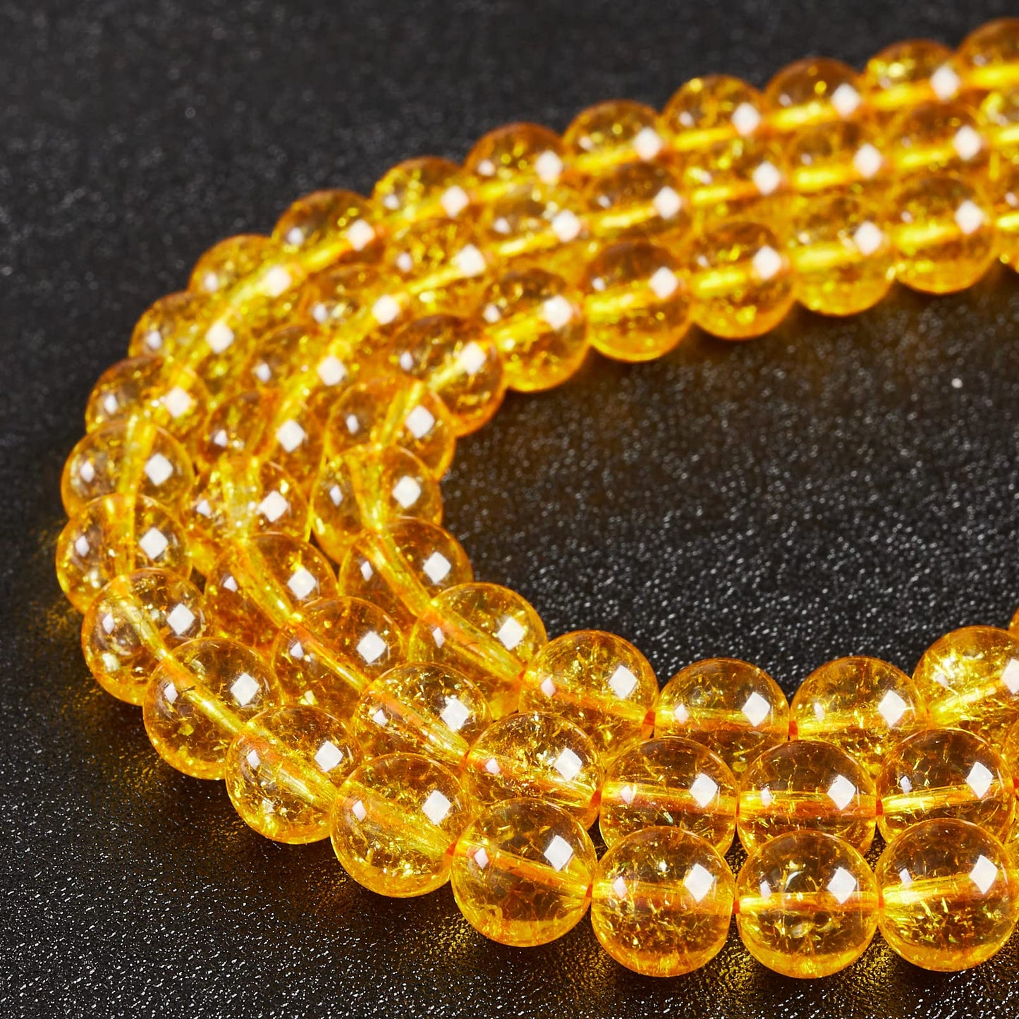 100pcs 10mm Citrine Beads Natural Gemstone Beads Round Loose Beads for Jewelry Making