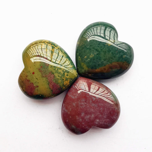 Bacatgem 3 Pcs Natural India Agate Pocket Palm Thumb Healing Crystal Heart Love Worry Stones,1 inches Reiki Balancing Crystal and Healing Stones